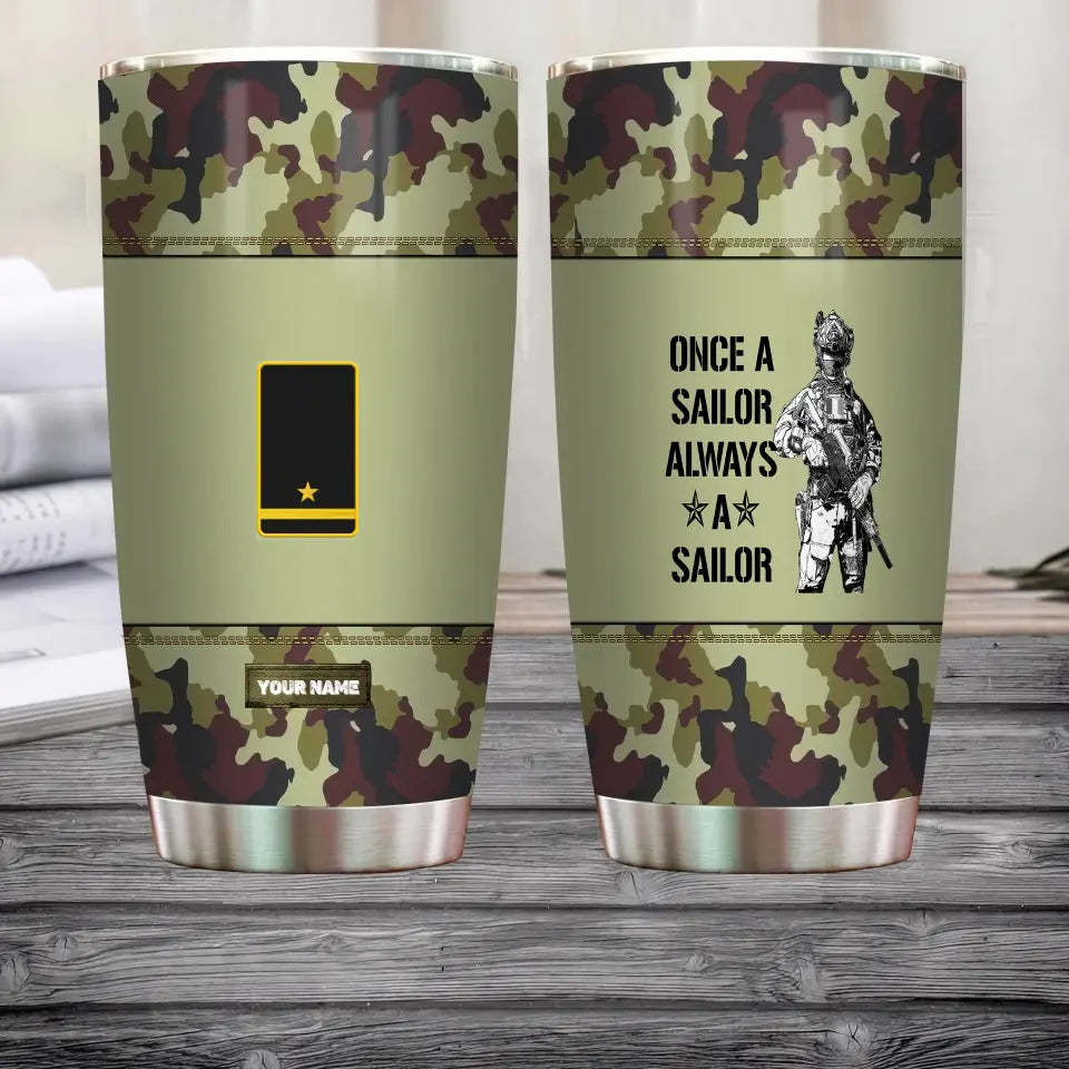 Personalized Irish Veteran/Soldier With Rank And Name Camo Tumbler All Over Printed - 1683504003
