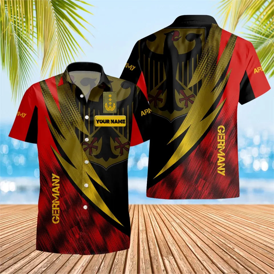 Personalized German Solider/ Veteran Camo With Name And Rank Hawaii Shirt 3D Printed - 16835040