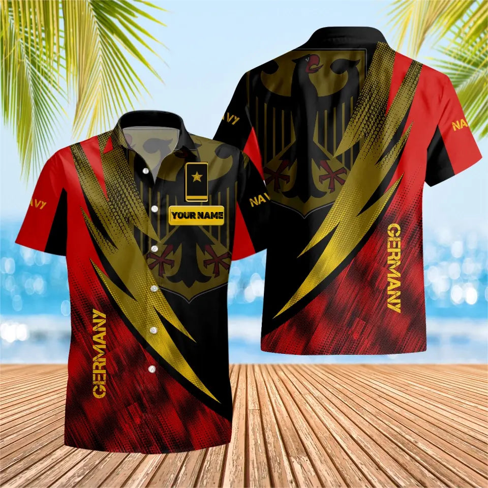 Personalized German Solider/ Veteran Camo With Name And Rank Hawaii Shirt 3D Printed - 16835040