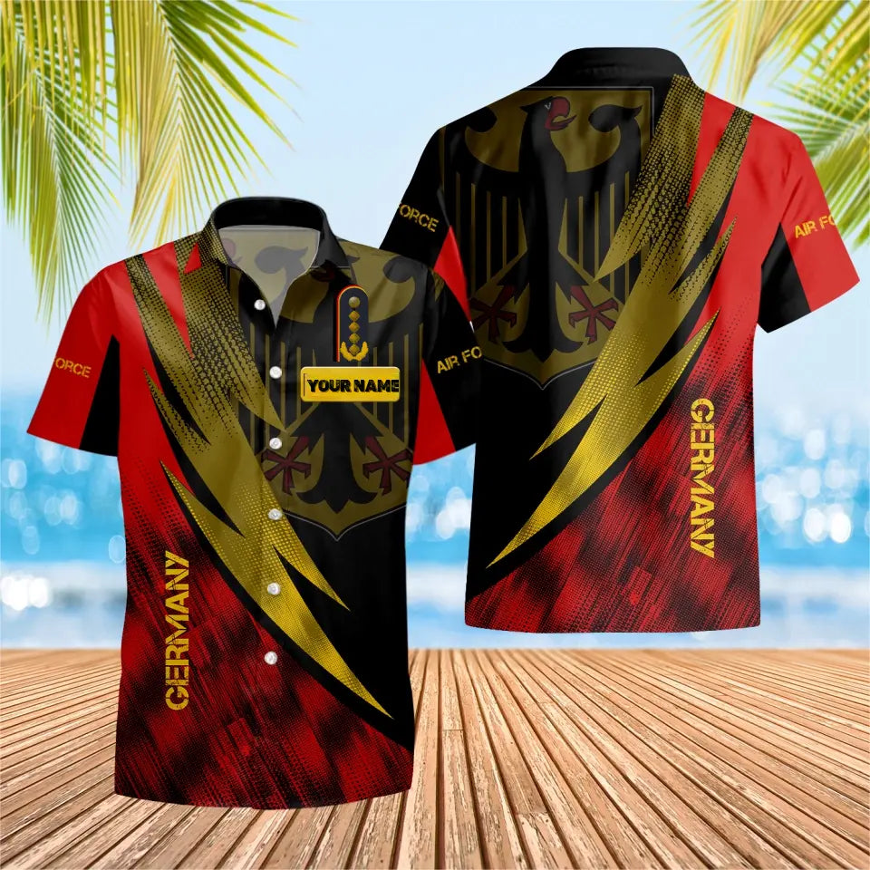 Personalized German Solider/ Veteran Camo With Name And Rank Hawaii Shirt 3D Printed - 16835040