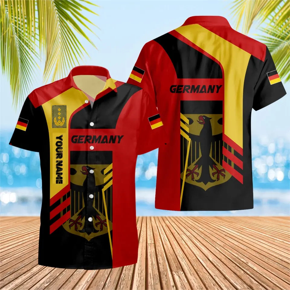 Personalized German Solider/ Veteran Camo With Name And Rank Hawaii Shirt 3D Printed - 1683504001