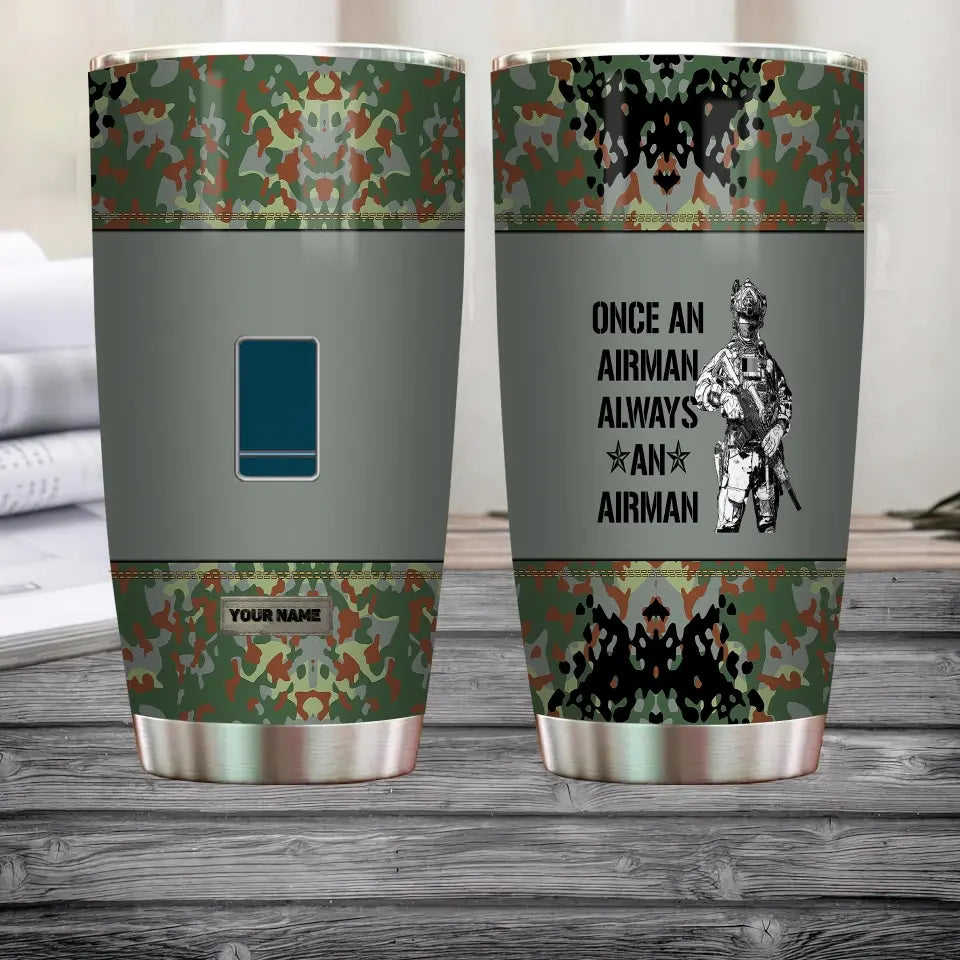 Personalized Belgian Veteran/Soldier With Rank And Name Camo Tumbler All Over Printed - 0805230004