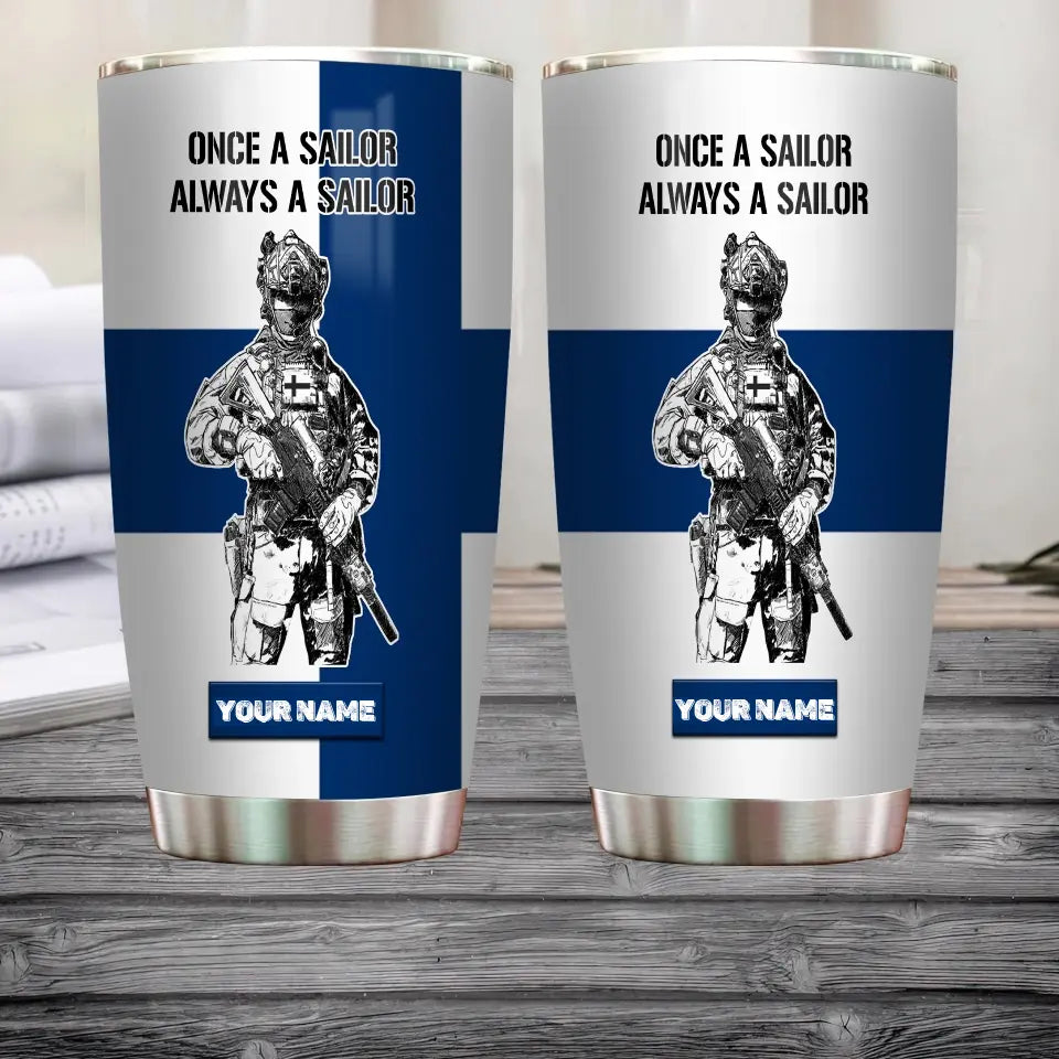 Personalized Finnish Veteran/Soldier With Name Camo Tumbler All Over Printed - 1683504001