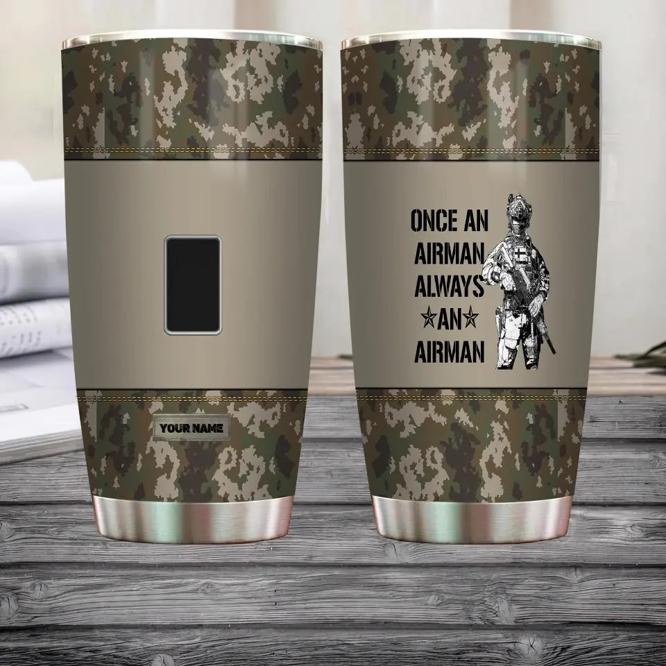 Personalized Finnish Veteran/Soldier With Rank And Name Camo Tumbler All Over Printed - 1683504003