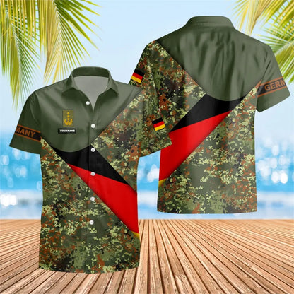 Personalized German Solider/ Veteran Camo With Name And Rank Hawaii Shirt 3D Printed - 0805230003