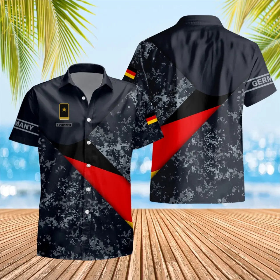 Personalized German Solider/ Veteran Camo With Name And Rank Hawaii Shirt 3D Printed - 1683504002