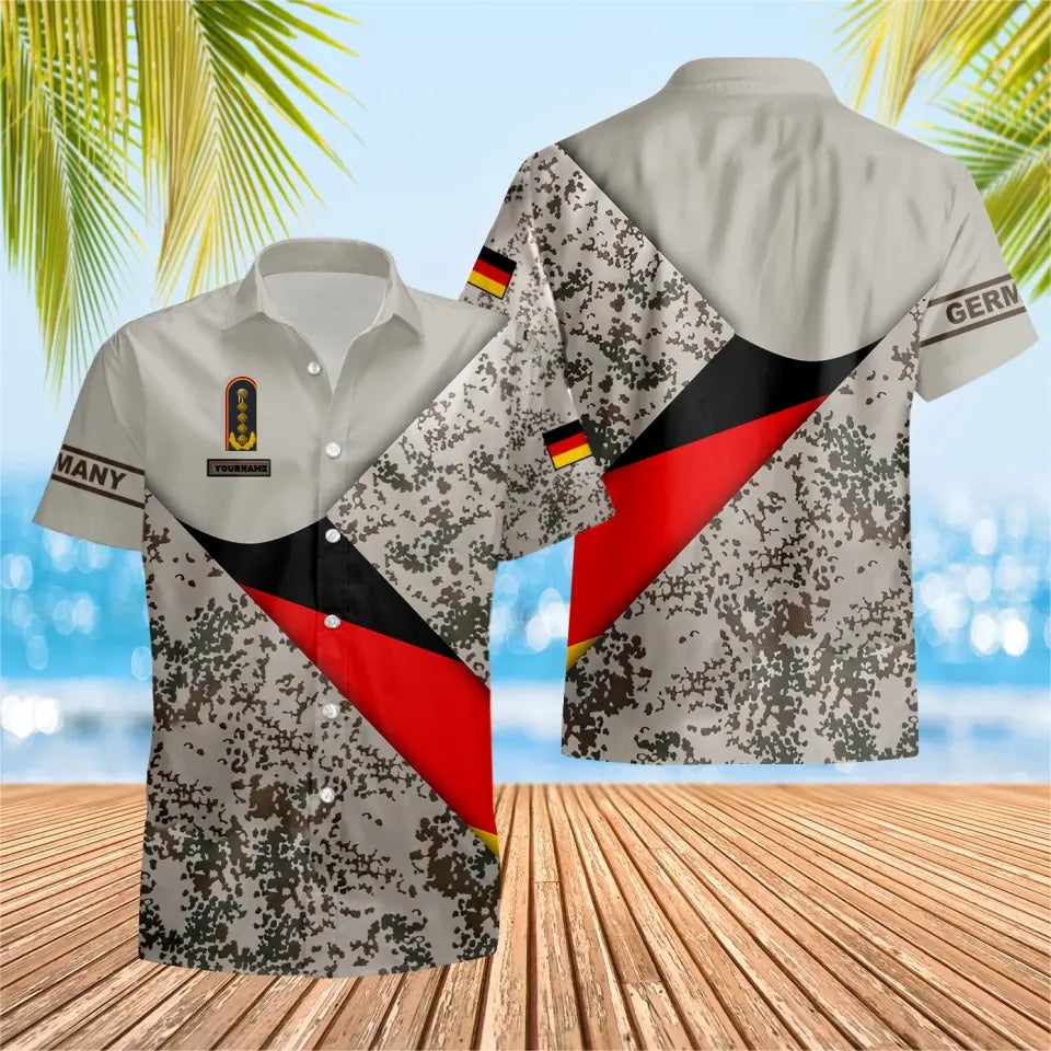 Personalized German Solider/ Veteran Camo With Name And Rank Hawaii Shirt 3D Printed - 1683504002