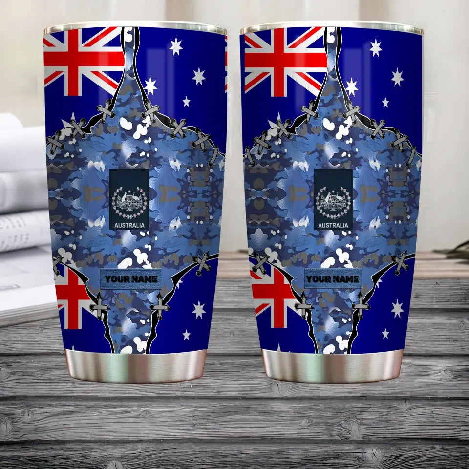 Personalized Australian Veteran/ Soldier With Rank And Name Camo Tumbler All Over Printed - 2305230001-D04