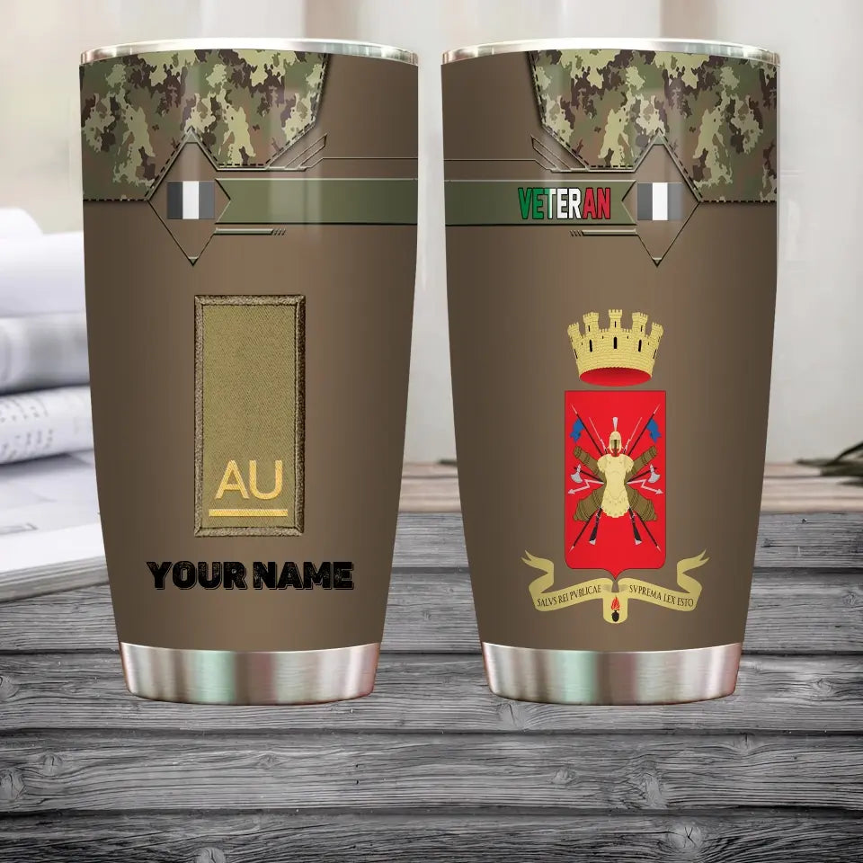 Personalized Italia Veteran/Soldier With Rank And Name Camo Tumbler All Over Printed - 2505230001