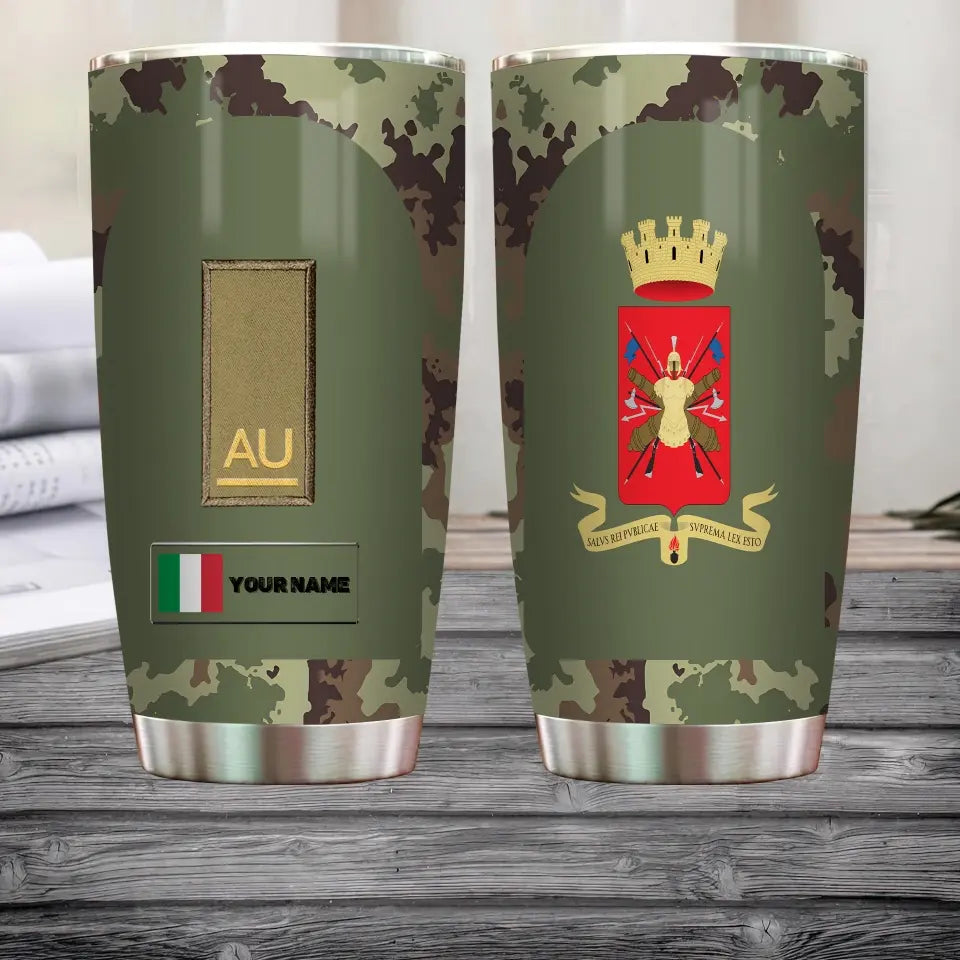 Personalized Italy Veteran/Soldier With Rank And Name Camo Tumbler All Over Printed - 2605230001-D04