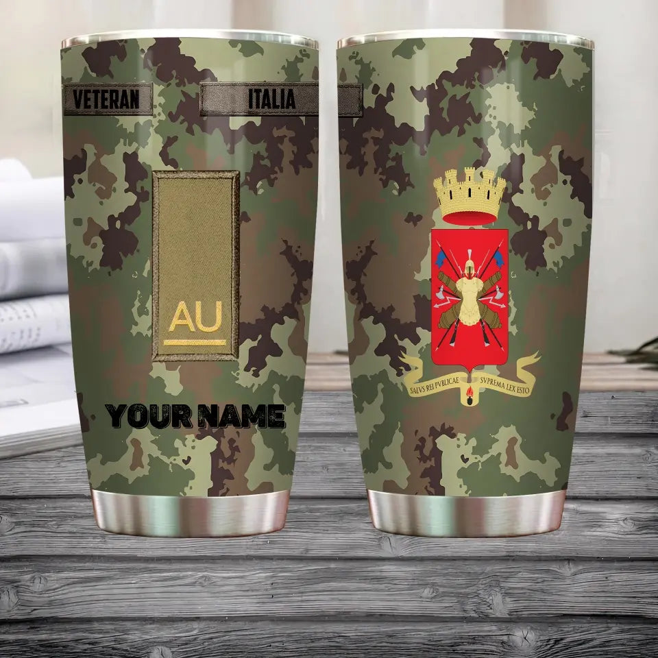 Personalized Italy Veteran/Soldier With Rank And Name Camo Tumbler All Over Printed - 2605230002-D04