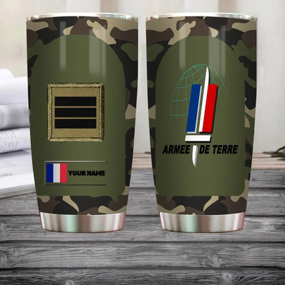 Personalized France Veteran/ Soldier With Rank And Name Camo Tumbler All Over Printed - 16850592- D04