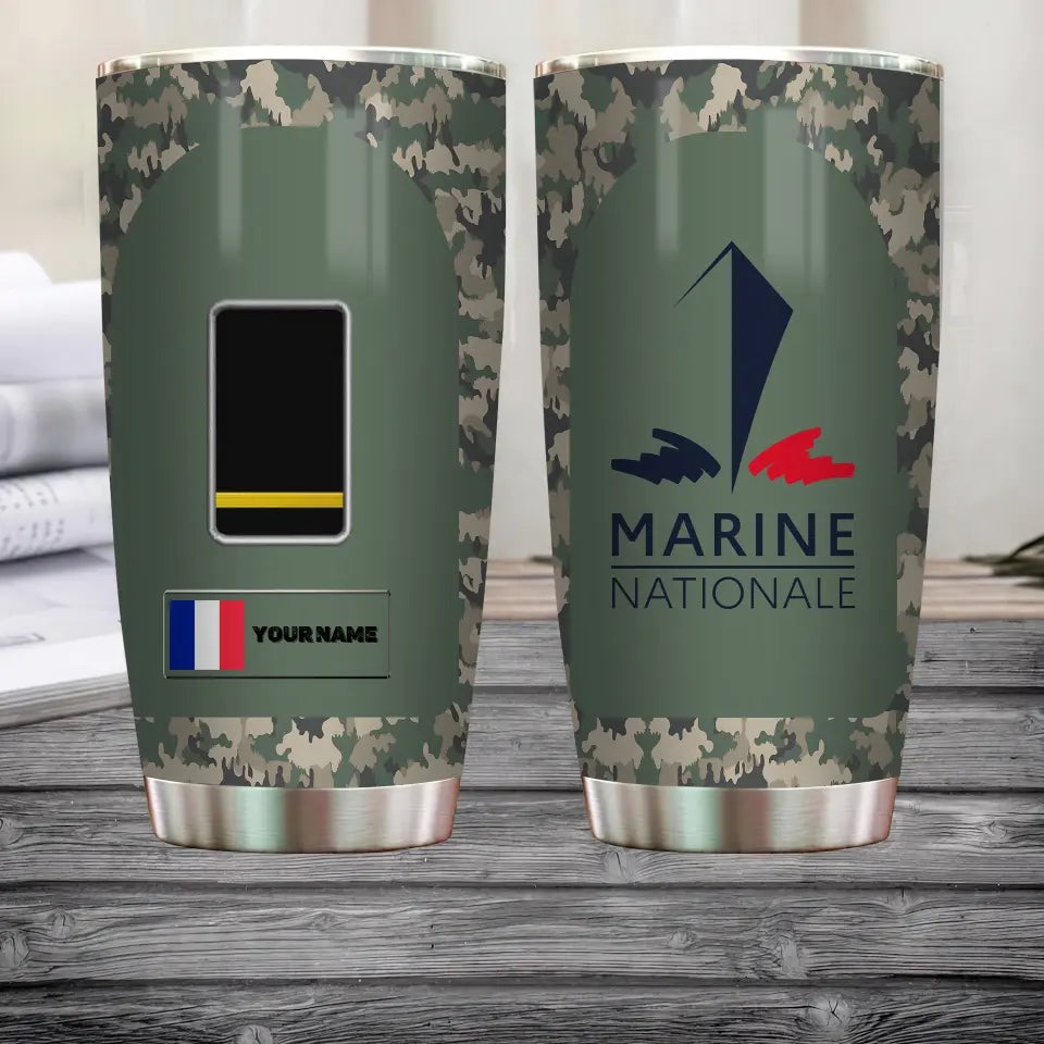 Personalized France Veteran/ Soldier With Rank And Name Camo Tumbler All Over Printed - 16850592- D04