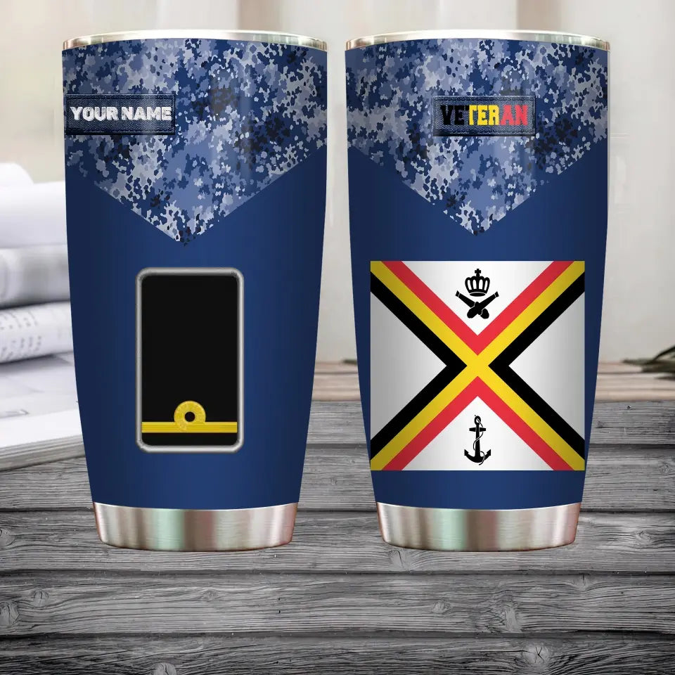 Personalized  Belgium Veteran/ Soldier With Rank And Name Camo Tumbler All Over Printed - 1685318402 - D04