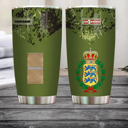 Personalized Denmark Veteran/ Soldier With Rank And Name Camo Tumbler All Over Printed - 3105230001 - D04