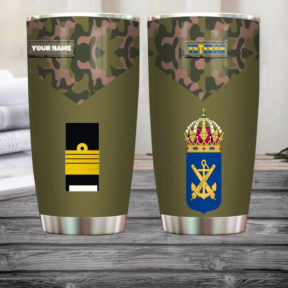 Personalized Sweden Veteran/ Soldier With Rank And Name Camo Tumbler All Over Printed - 3105230003 - D04