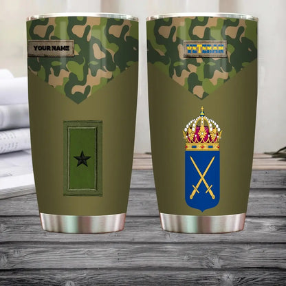 Personalized Sweden Veteran/ Soldier With Rank And Name Camo Tumbler All Over Printed - 3105230003 - D04