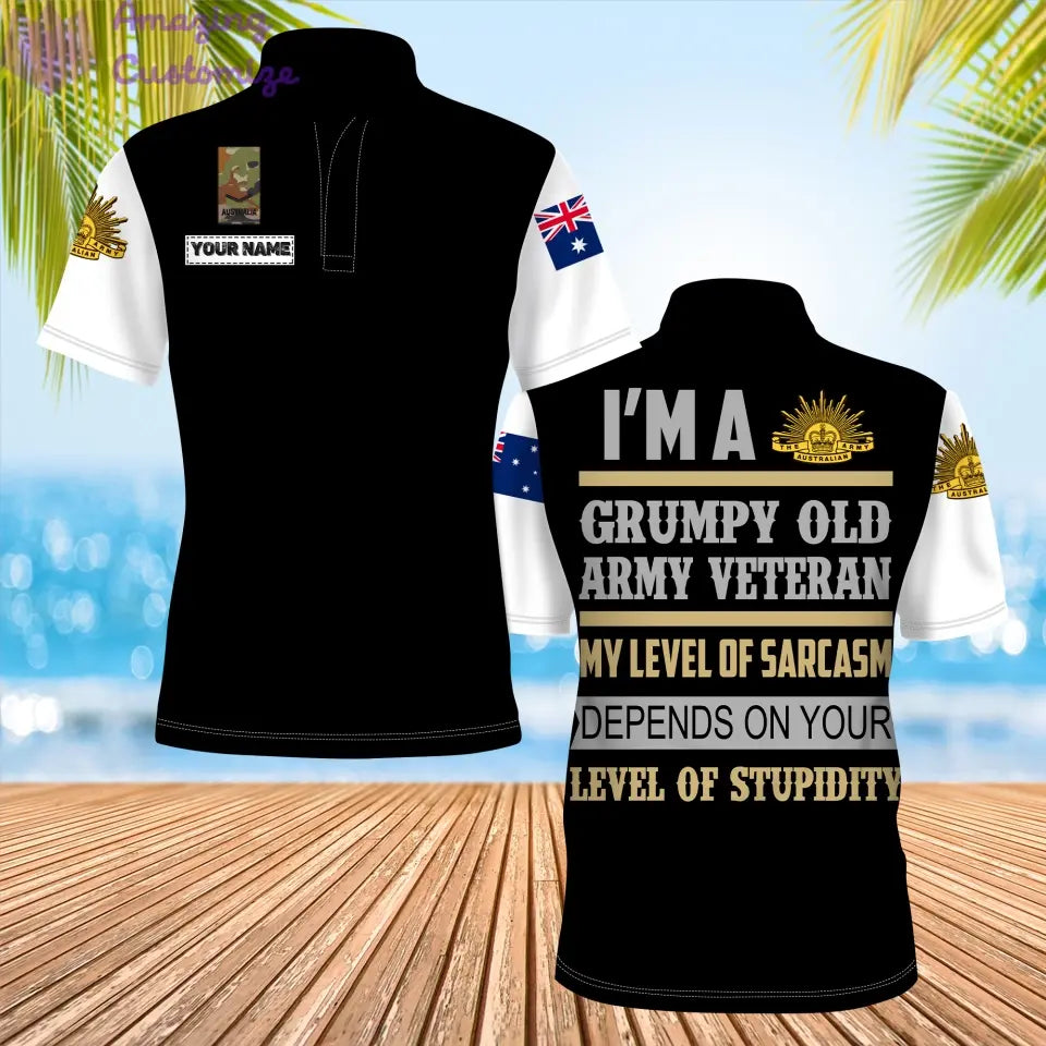 Personalized Australia Soldier/ Veteran Camo With Name And Rank POLO 3D Printed - 0206230001-D04