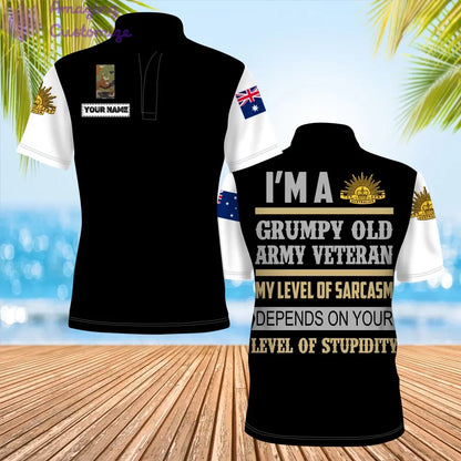 Personalized Australia Soldier/ Veteran Camo With Name And Rank POLO 3D Printed - 0206230001-D04