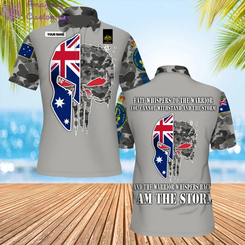 Personalized Australia Soldier/ Veteran Camo With Name And Rank POLO 3D Printed - 0206230001-D04