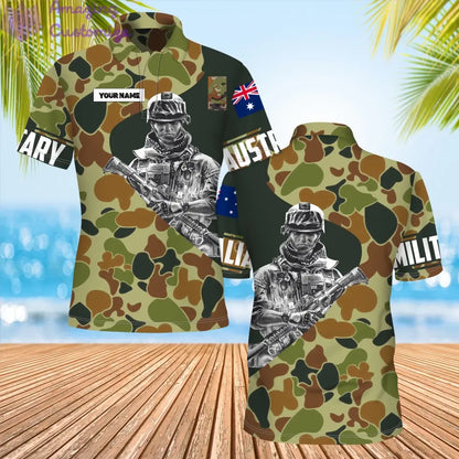 Personalized Australia Soldier/ Veteran Camo With Name And Rank POLO 3D Printed - 0206230003-D04