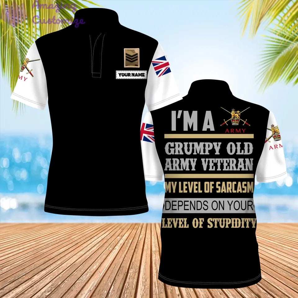 Personalized United Kingdom Soldier/ Veteran Camo With Name And Rank POLO 3D Printed - 17172864