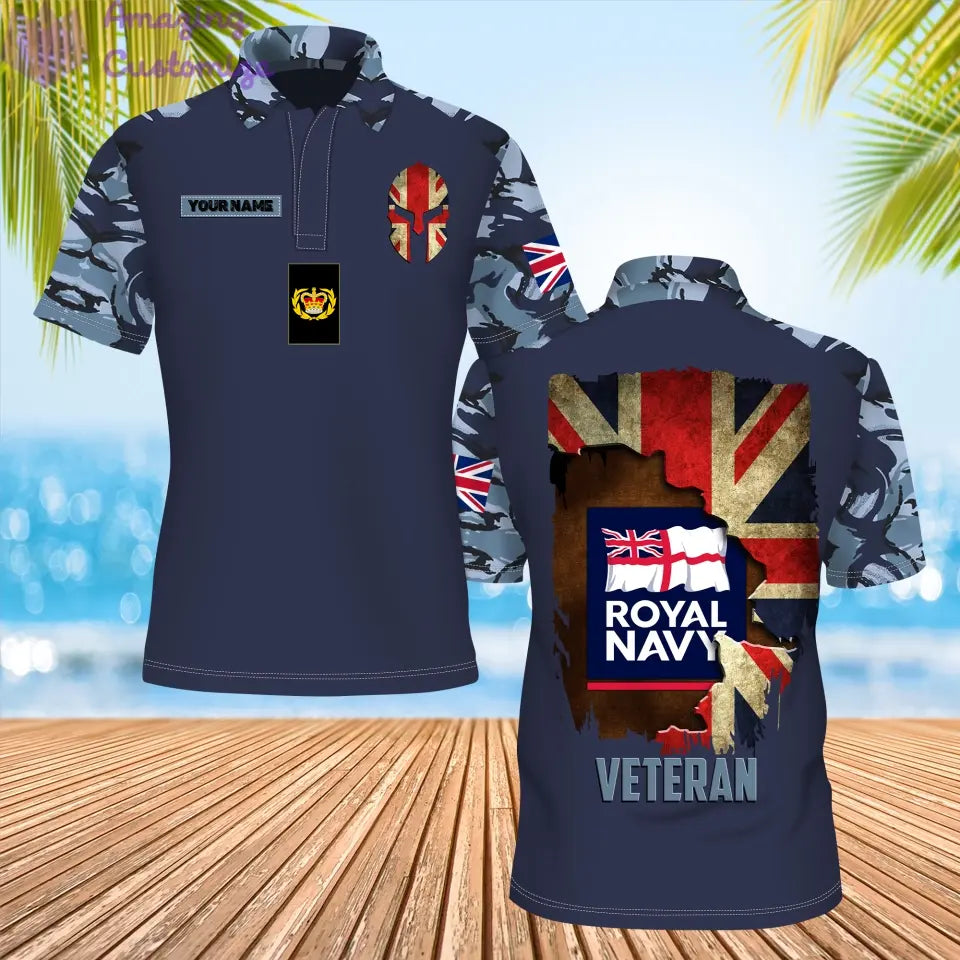 Personalized United Kingdom Soldier/ Veteran Camo With Name And Rank POLO 3D Printed - 1717286402