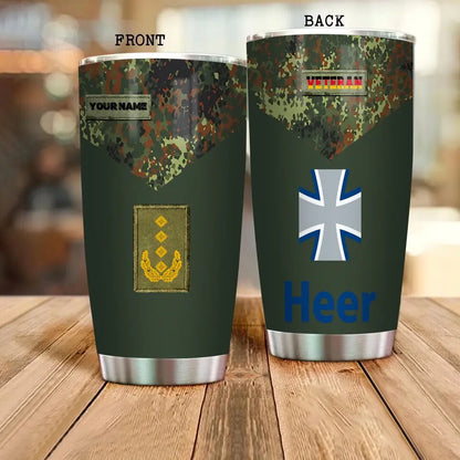 Personalized Germany Veteran/ Soldier With Rank And Name Camo Tumbler All Over Printed - 0206230001 - D04