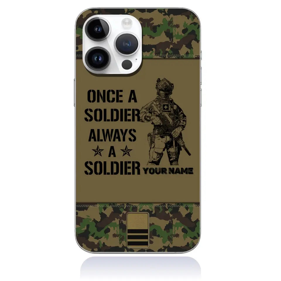 Personalized Swiss Soldier/Veterans Phone Case Printed - 3005230001-D04