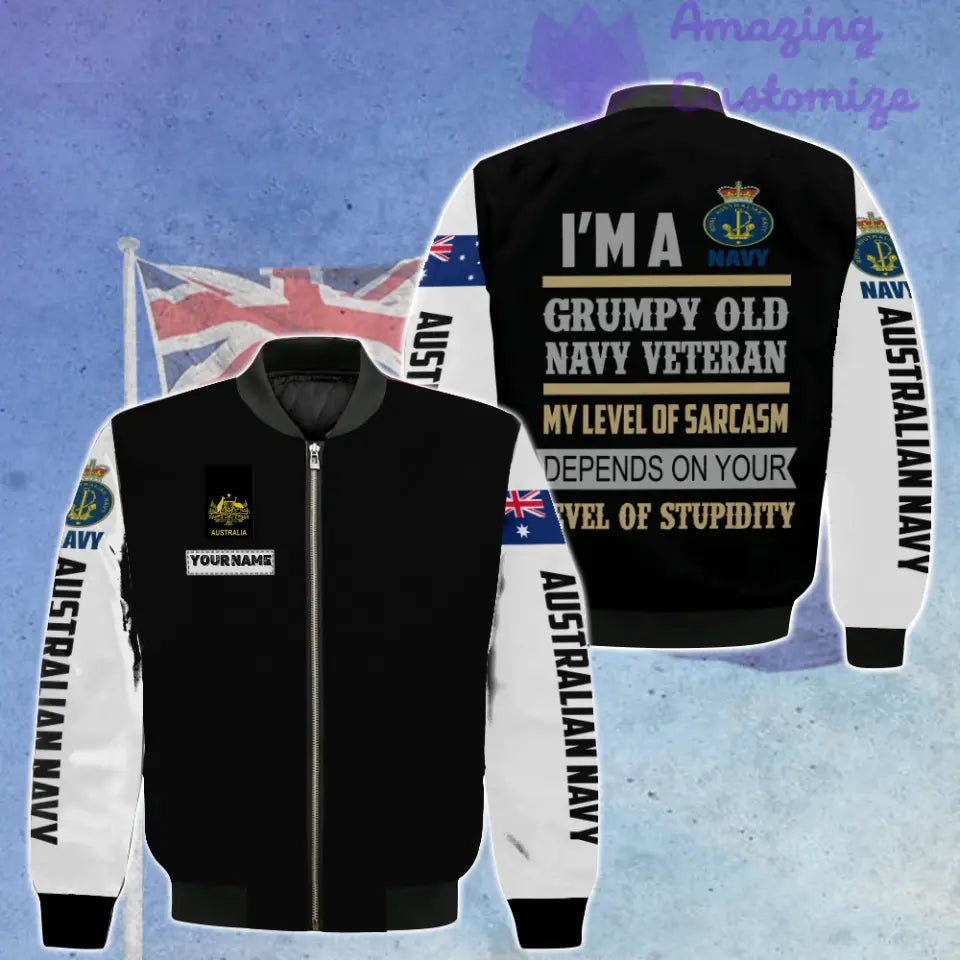 Personalized Australia Soldier/ Veteran Camo With Name And Rank Bomber Jacket 3D Printed - 3005230001