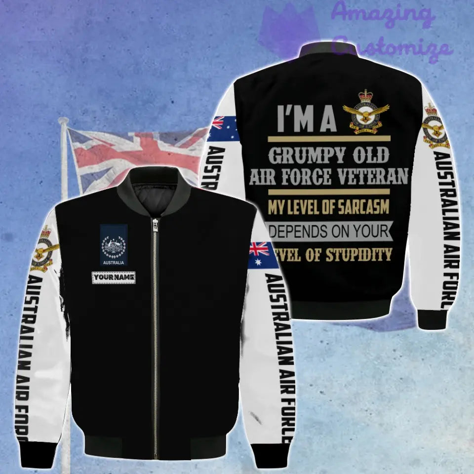 Personalized Australia Soldier/ Veteran Camo With Name And Rank Bomber Jacket 3D Printed - 3005230001