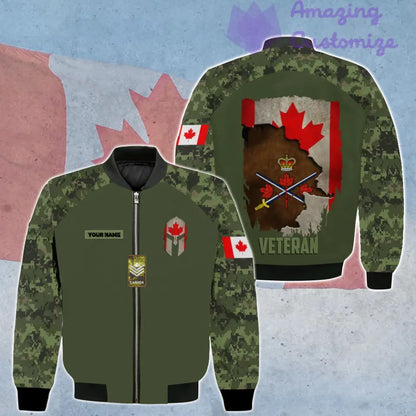 Personalized Canadian Soldier/ Veteran Camo With Name And Rank Bomber Jacket 3D Printed - 0106230002