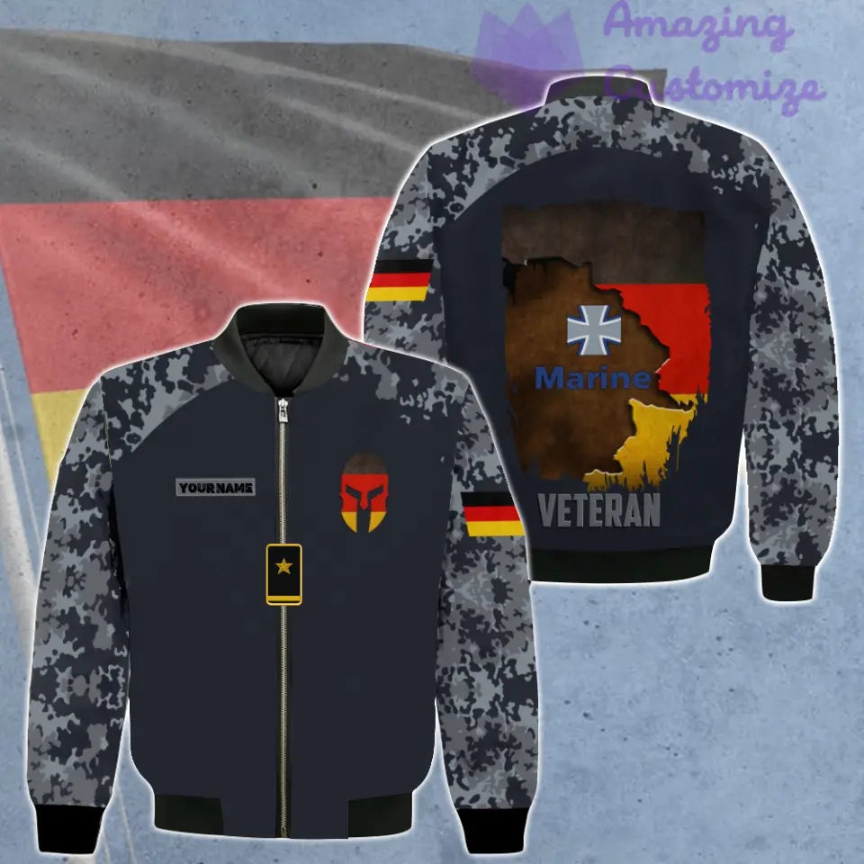 Veste de bombardier personnalisée avec camouflage soldat/vétéran allemand avec nom et grade, imprimée en 3D - 0106230002
