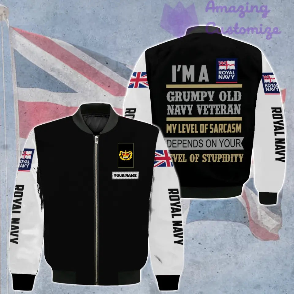 Personalized UK Soldier/ Veteran Camo With Name And Rank Bomber Jacket 3D Printed - 0106230001