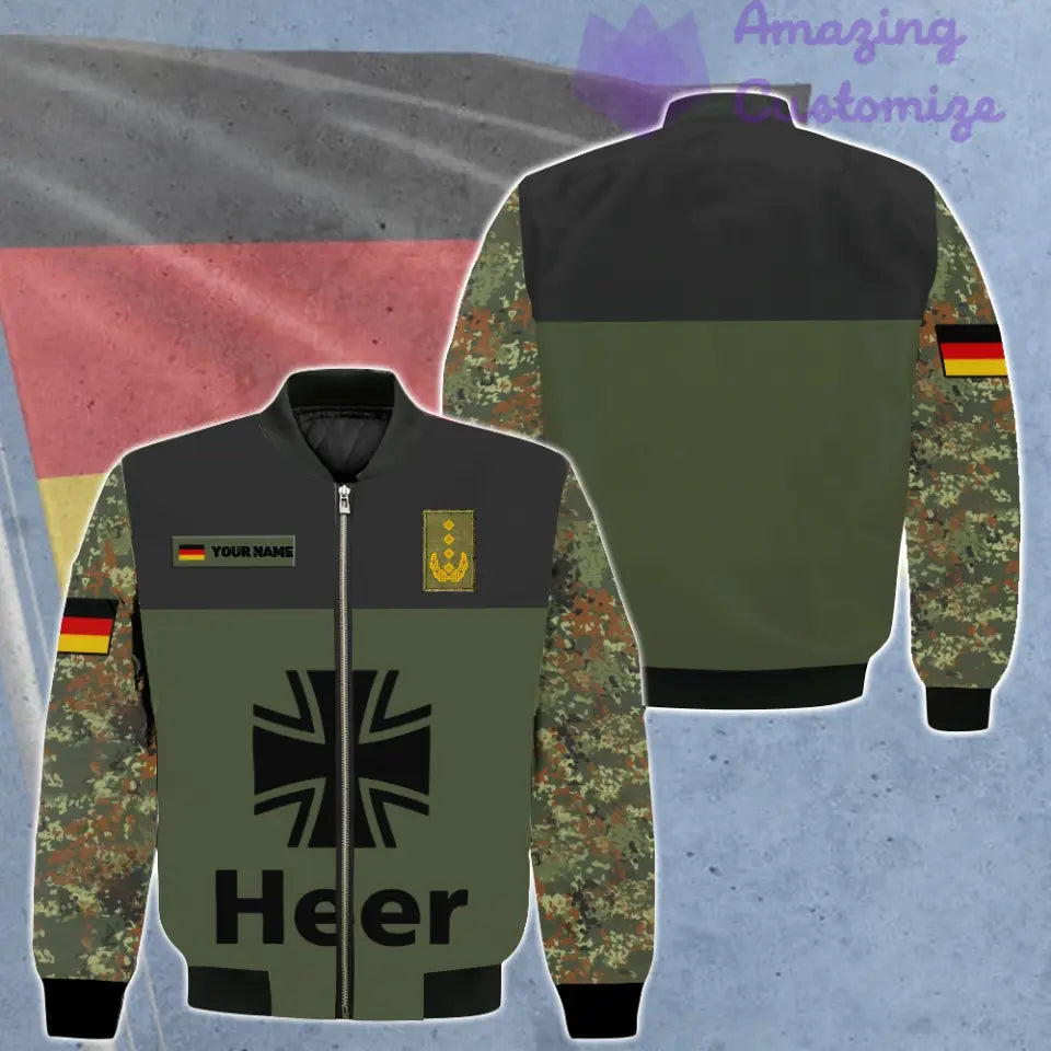 Personalized Germany Soldier/ Veteran Camo With Name And Rank Bomber Jacket 3D Printed - 0606230002