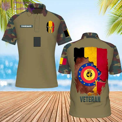 Personalized Belgium Soldier/ Veteran Camo With Name And Rank POLO 3D Printed- 1306230001