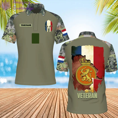 Personalized Netherlands Soldier/ Veteran Camo With Name And Rank POLO 3D Printed- 1306230001