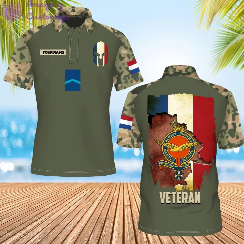Personalized Netherlands Soldier/ Veteran Camo With Name And Rank POLO 3D Printed- 1306230001