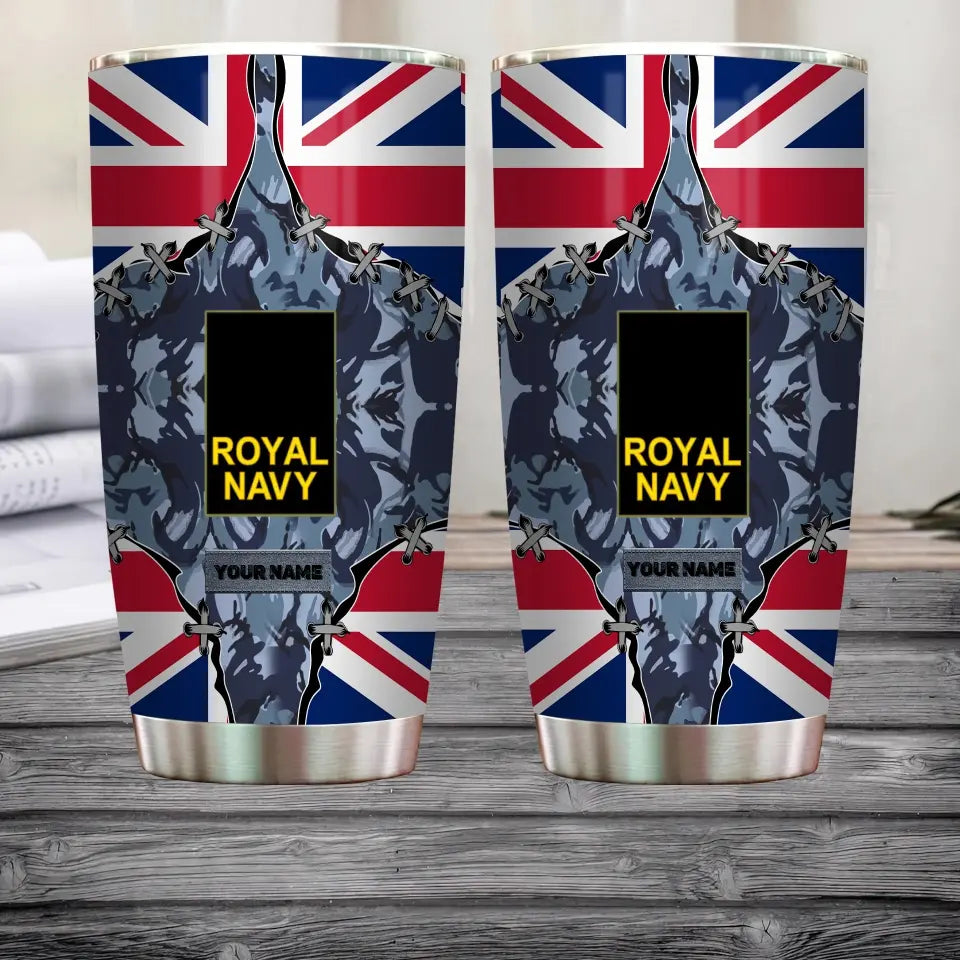 Personalized United Kingdom Veteran/ Soldier With Rank And Name Camo Tumbler All Over Printed 2605230001 D04