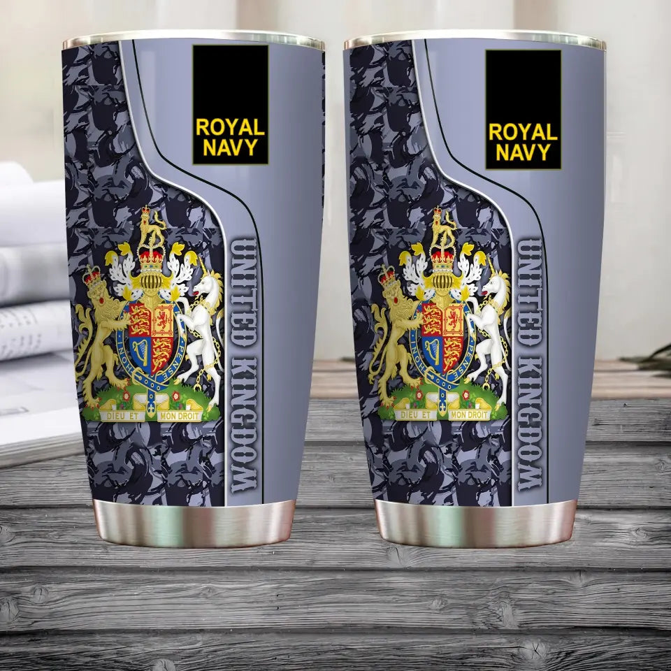 Personalized United Kingdom Veteran/ Soldier With Rank And Name Camo Tumbler All Over Printed - 1706832018
