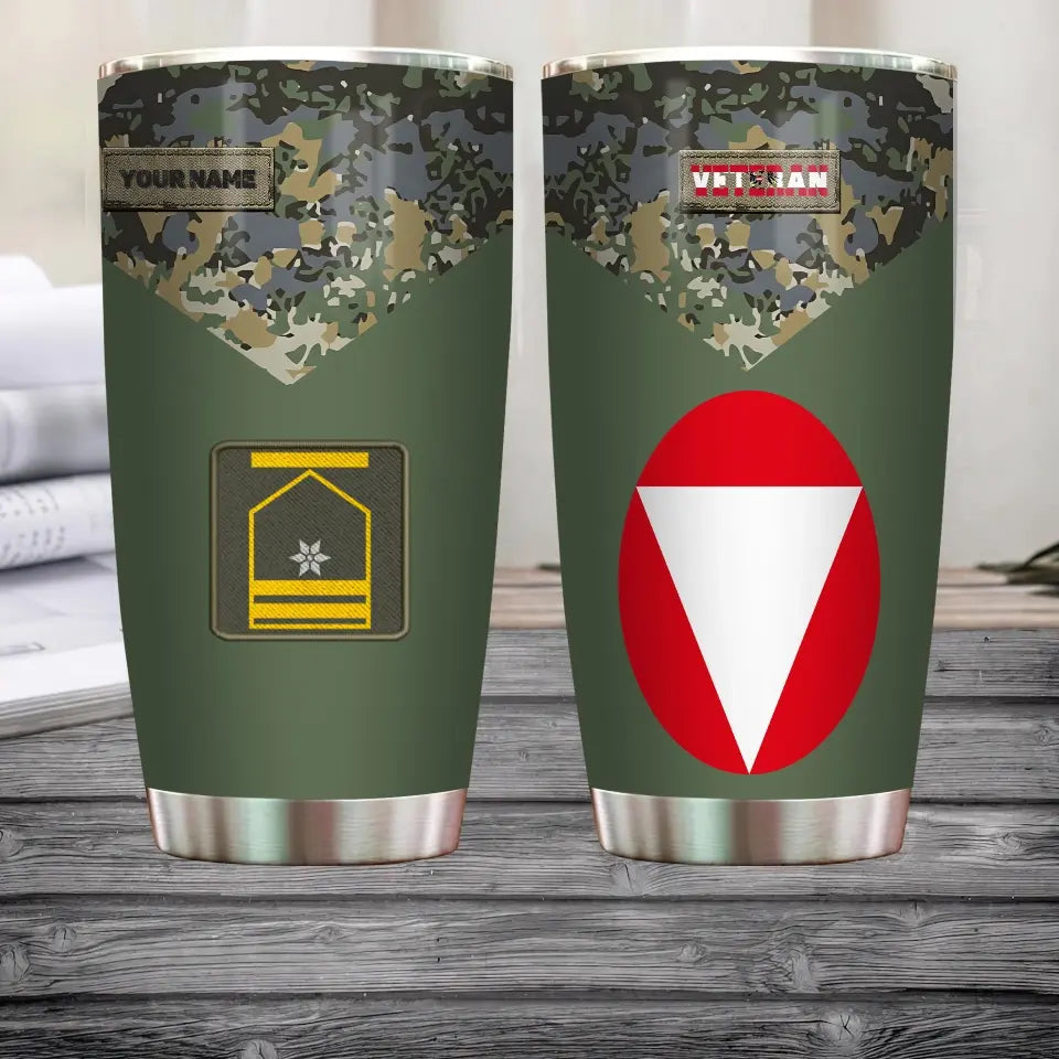Personalized Austria Veteran/ Soldier With Rank And Name Camo Tumbler All Over Printed - 1906230001 - D04