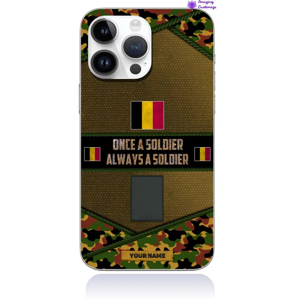 Personalized Belgium Soldier/Veterans With Rank And Name Phone Case Printed - 2506230001