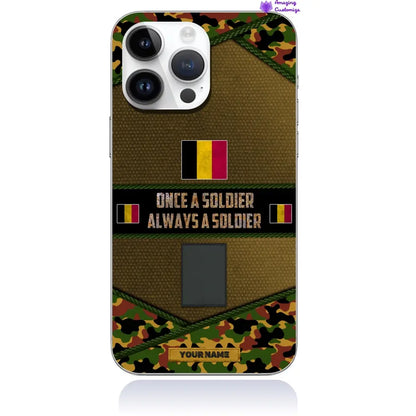 Personalized Belgium Soldier/Veterans With Rank And Name Phone Case Printed - 2506230001