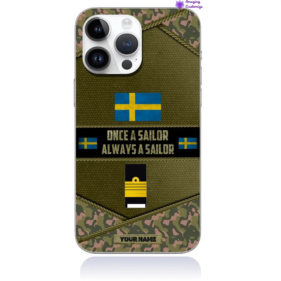 Personalized Sweden Soldier/Veterans With Rank And Name Phone Case Printed - 2506230001