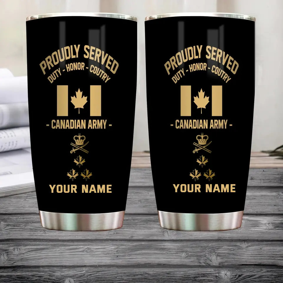 Personalized Canadian Veteran/ Soldier With Rank And Name Camo Tumbler All Over Printed 2806230001