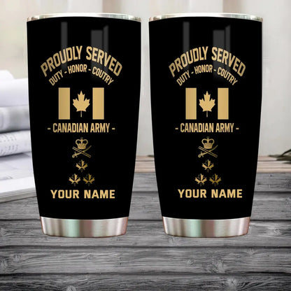 Personalized Canadian Veteran/ Soldier With Rank And Name Camo Tumbler All Over Printed 2806230001