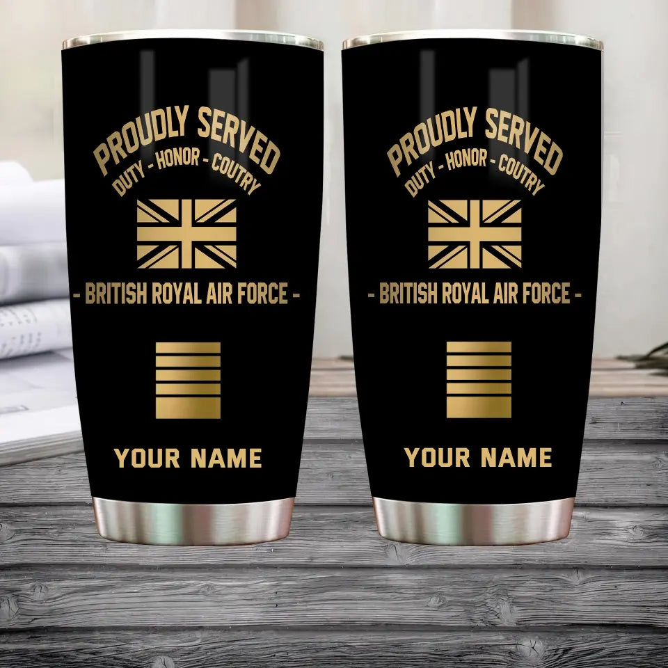 Personalized UK Veteran/ Soldier With Rank And Name Camo Tumbler All Over Printed - 1706832016