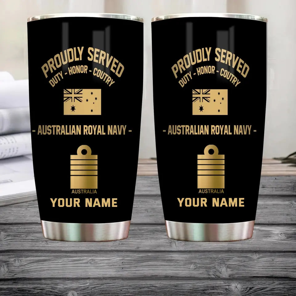 Personalized Australian Veteran/ Soldier With Rank And Name Camo Tumbler All Over Printed - 1706918405