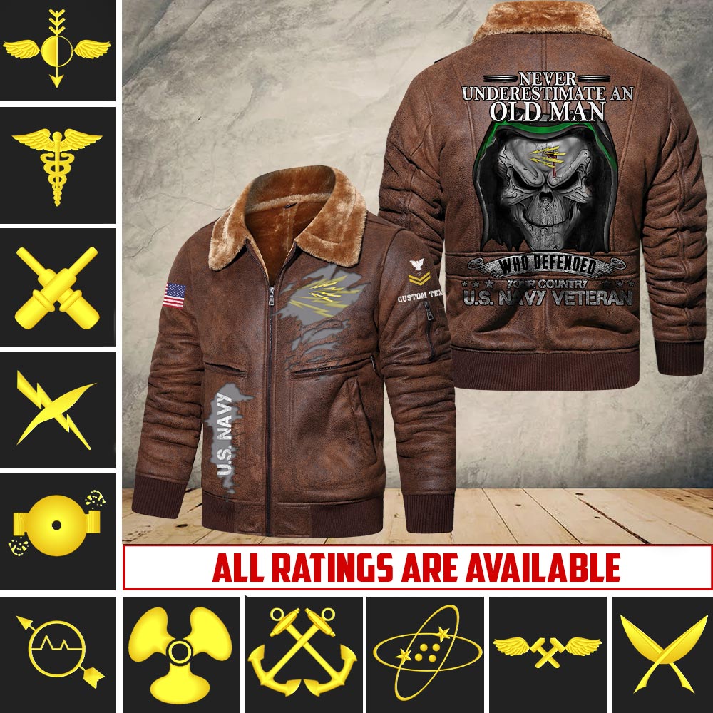 US Military - Navy Rating - Leather Jacket For Veterans