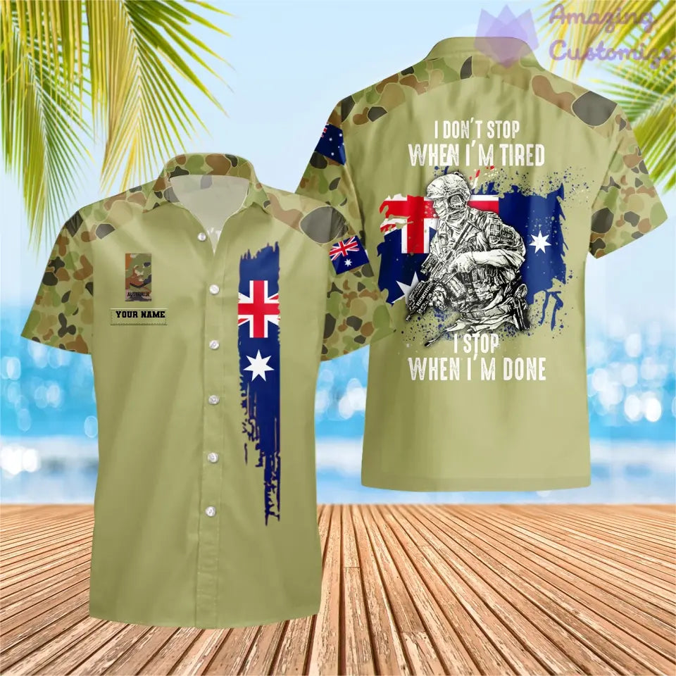 Personalized Australian Soldier/ Veteran Camo With Name And Rank Hawaii Shirt 3D Printed - 2106230001
